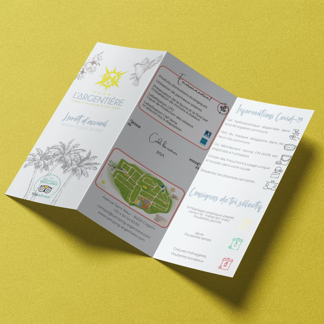Livret d'accueil du Camping de l'Argentière réalisé par Emmanuel UGO Agence de communication