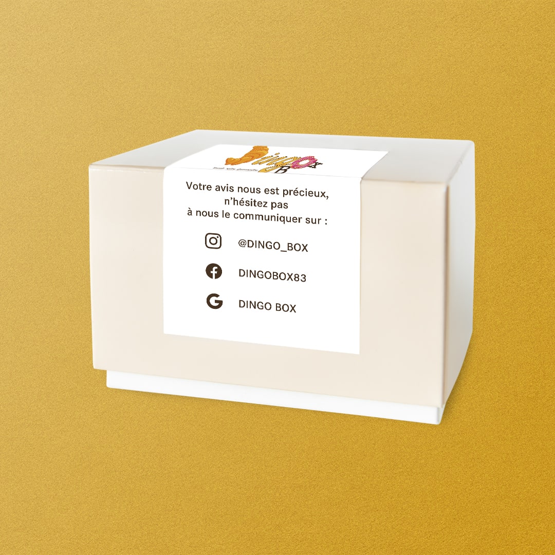 Etiquettes pour Dingo Box par Emmanuel UGO Agence de communication