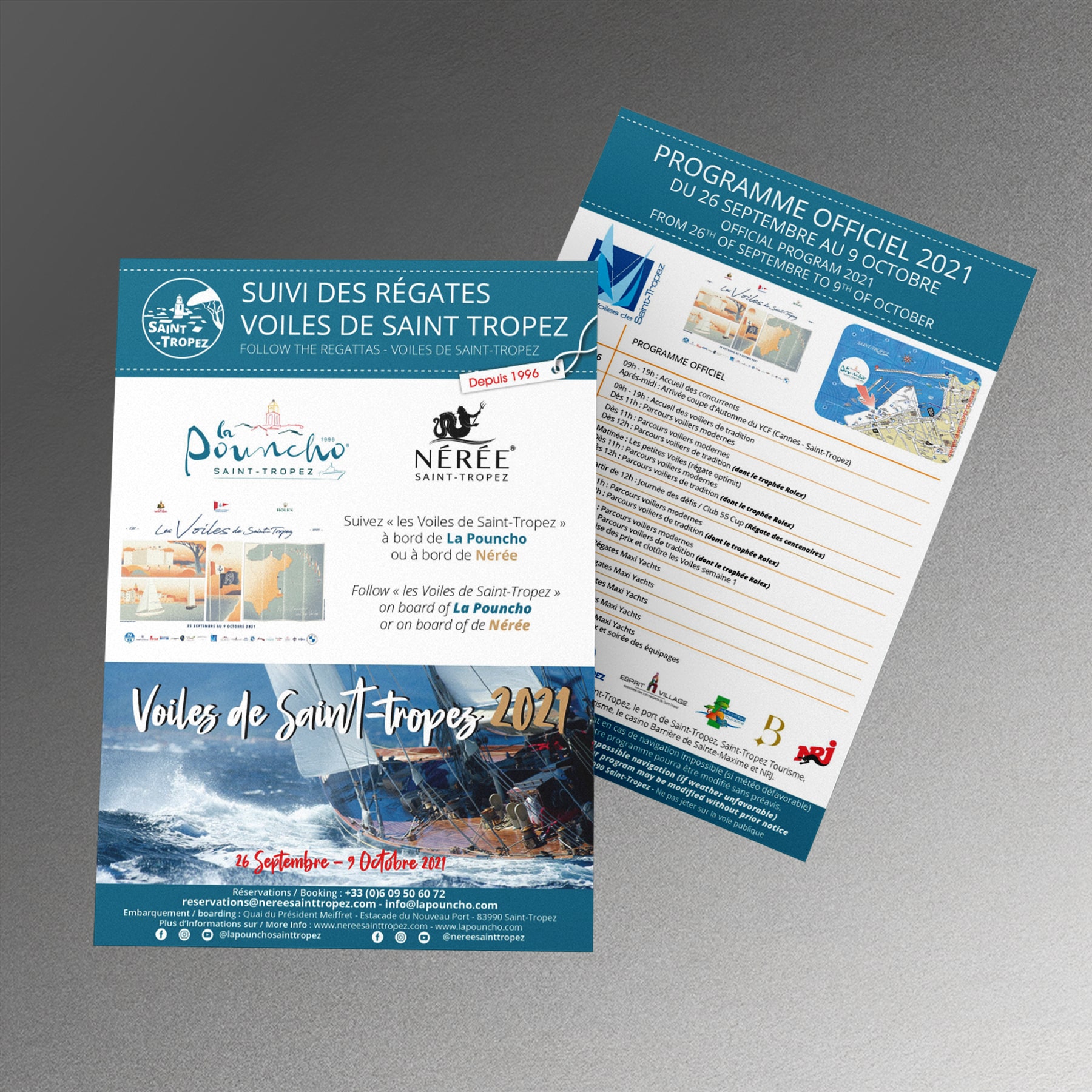 Mockup de flyer pour Nérée Saint-Tropez par Emmanuel UGO Agence de communication