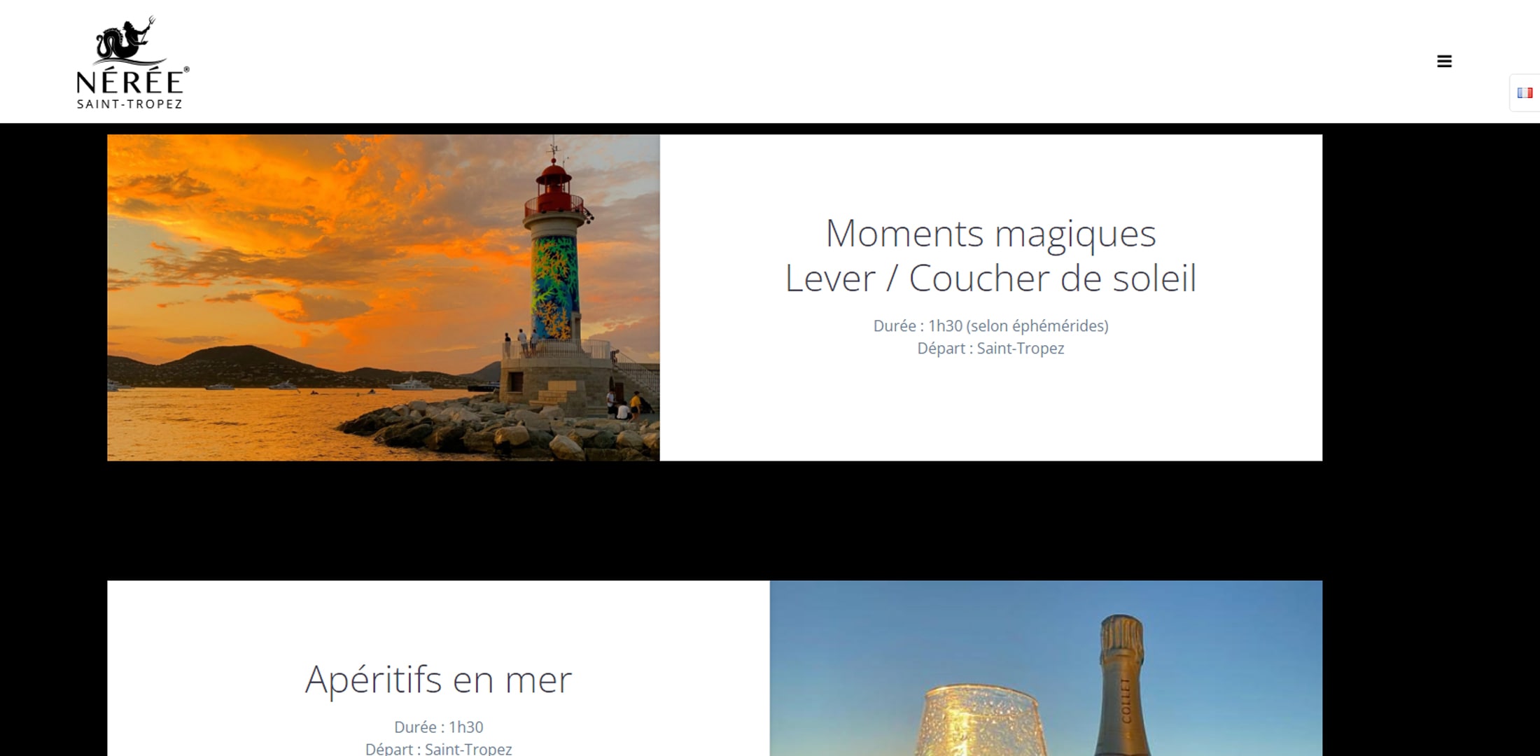Site internet pour Nérée Saint-Tropez par Emmanuel UGO Agence de communication