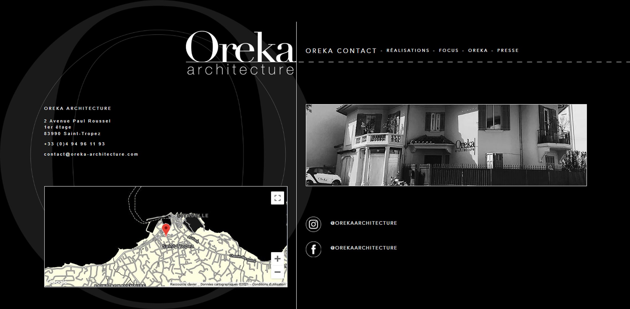 Site internet sur mesure Oreka Architecture par Emmanuel UGO Agence de communication