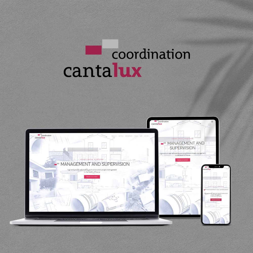 Site internet personnalisé Cantalux-Coordination Gassin par Emmanuel UGO Agence de communication