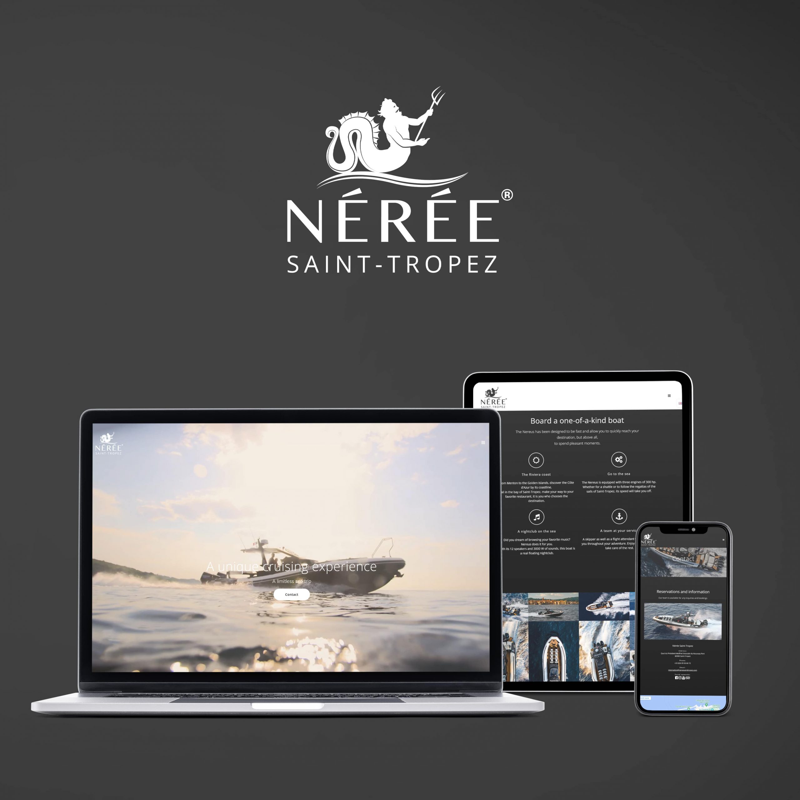 Site internet personnalisé Nérée Saint-Tropez par Emmanuel UGO Agence de communication
